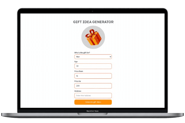 Gift Idea Generator - Desktop view