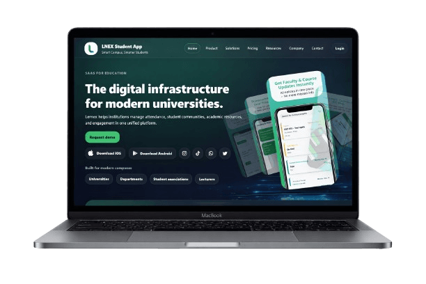 LNEX Student App - Desktop view