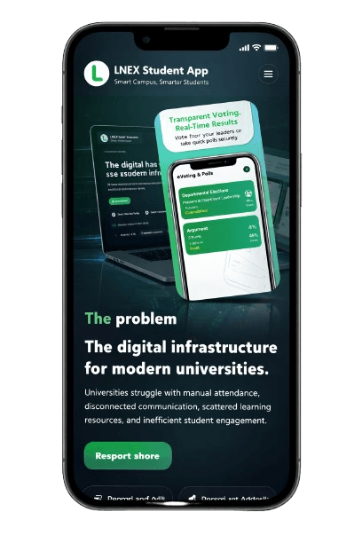 LNEX Student App - Mobile view
