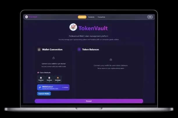 TokenVault - Desktop view